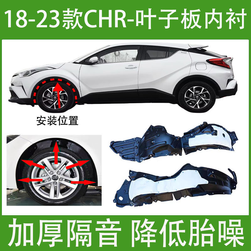 适用丰田chr叶子板内衬18 19 20 21 22 23款前轮胎罩挡泥板翼子板