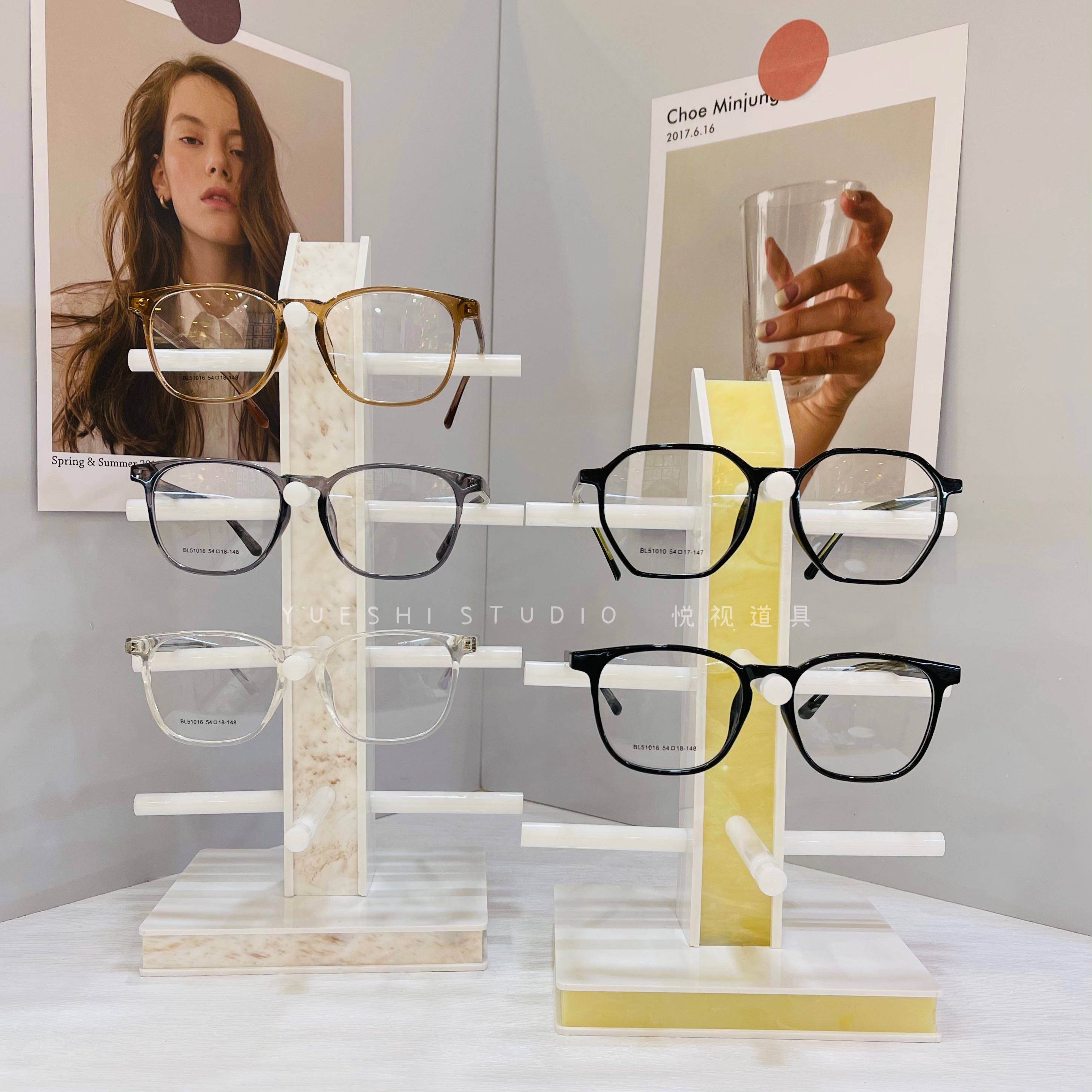 帆形柜台摆放五付眼镜架墨镜眼镜展示架太阳镜收纳架眼睛支架台式