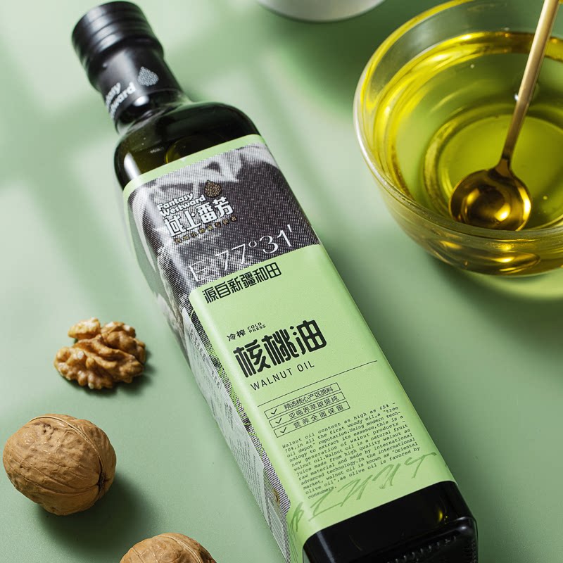 域上番芳新疆纯正核桃油500ml物理压榨一级亚油酸食用植物油包邮