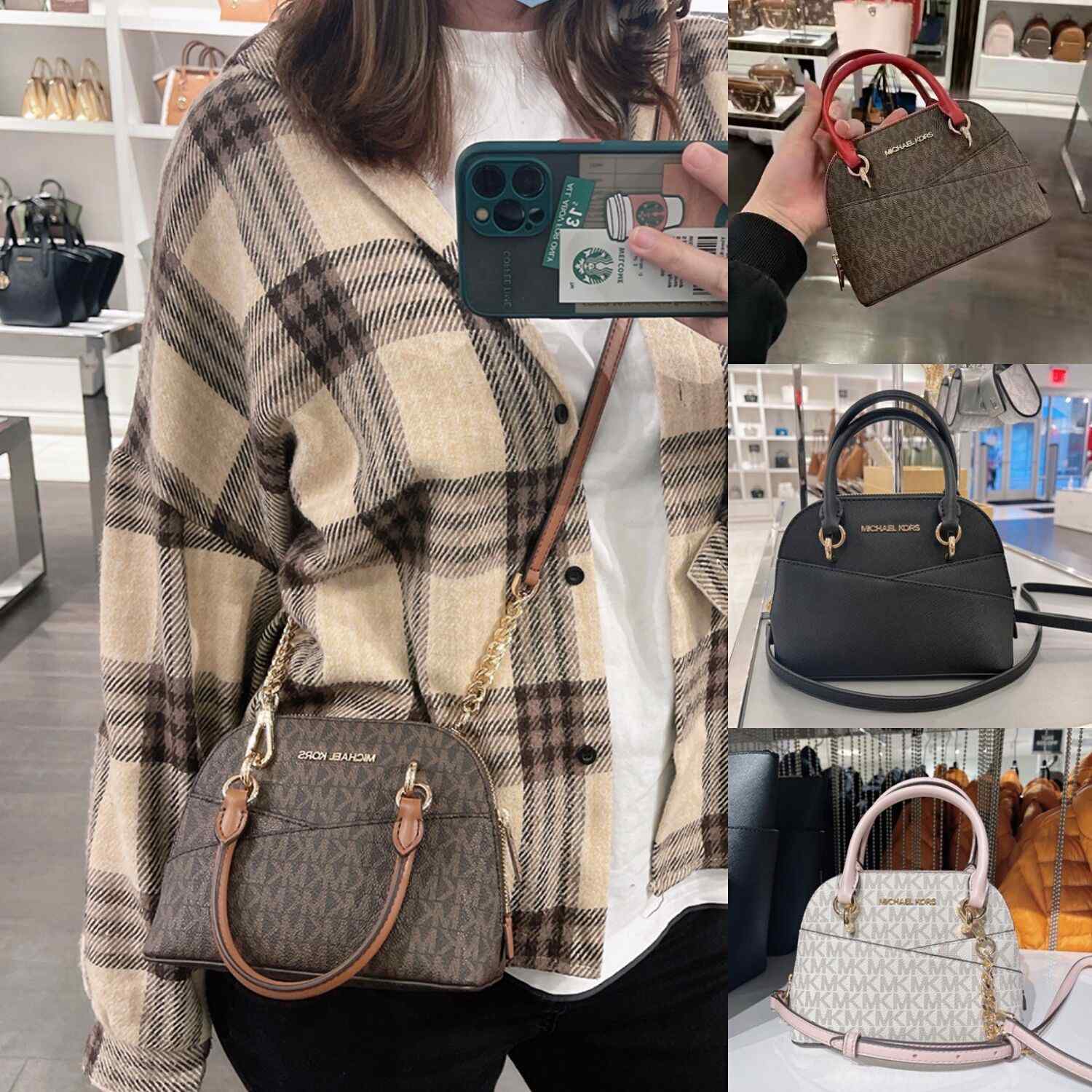 美国正品代购新款 mk女包 jet set travel单肩斜挎手提迷你贝壳包