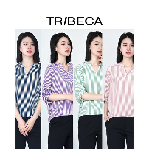 TRIBECA翠贝卡五分袖衬衫