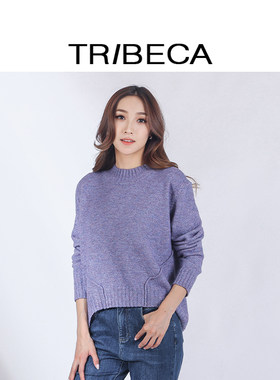 TRIBECA翠贝卡商场同款女士百搭套头半高领针织衫