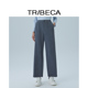 直筒通勤风休闲松紧腰直筒长裤 TRIBECA翠贝卡2025秋新款 商场同款