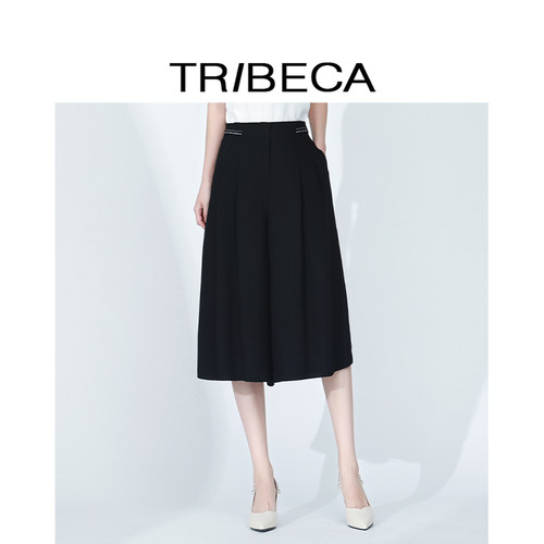 TRIBECA翠贝卡七分裤纯色阔腿裤