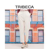 翠贝卡商场同款 子垂感直筒长裤 白色秋冬新款 休闲百搭简约通勤裤