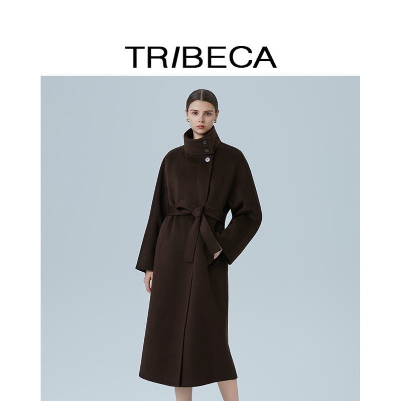 翠贝卡绵羊毛双面呢大衣外套