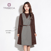 TRIBECA翠贝卡显瘦设计感新款 上市V领度假优质拉链春秋新款 连衣裙