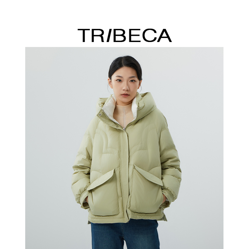 翠贝卡短款连帽羽绒服