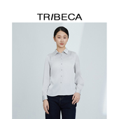 TRIBECA翠贝卡2025年春季 纯色休闲通勤舒适内搭衬衫 新款 商场同款