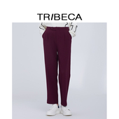 新款 长裤 通勤纯色裤 TRIBECA翠贝卡2024年商场同款 装 休闲裤 女西裤