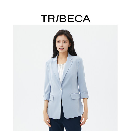 翠贝卡法式七分袖西服外套