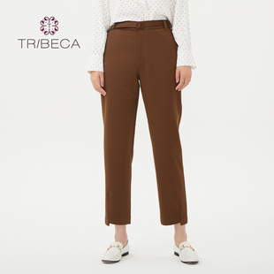直筒高腰休闲女九分裤 TRIBECA翠贝卡商场同款 秋新款