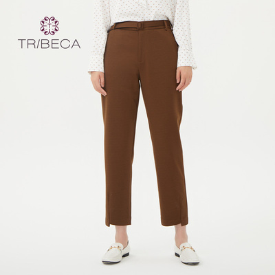 翠贝卡休闲直筒九分裤