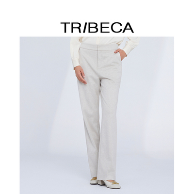 翠贝卡通勤休闲直筒长裤