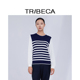休闲通勤条纹圆领假两件针织衫 TRIBECA翠贝卡2024年商场同款 新款