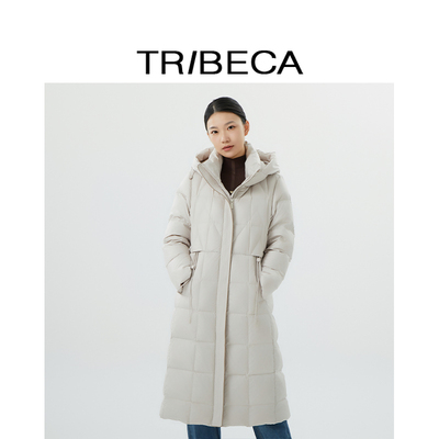 翠贝卡连帽中长羽绒服