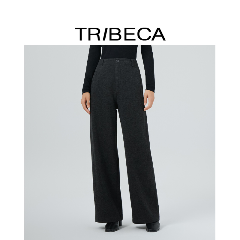 翠贝卡高腰复古直筒长裤