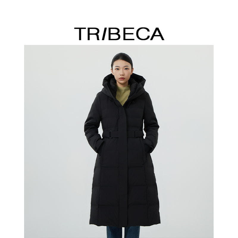 翠贝卡时尚鹅绒长款羽绒服