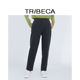 TRIBECA 深灰纯色高腰女休闲松紧腰长裤 翠贝卡2024秋新款 商场同款