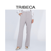 长裤 TRIBECA 浅咖高腰商务通勤直筒西裤 商场同款 翠贝卡2024秋新款