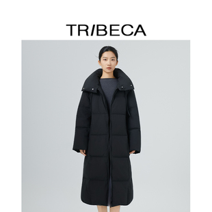 黑色鹅绒长款 商场同款 羽绒服百搭女 新款 TRIBECA翠贝卡2024冬季