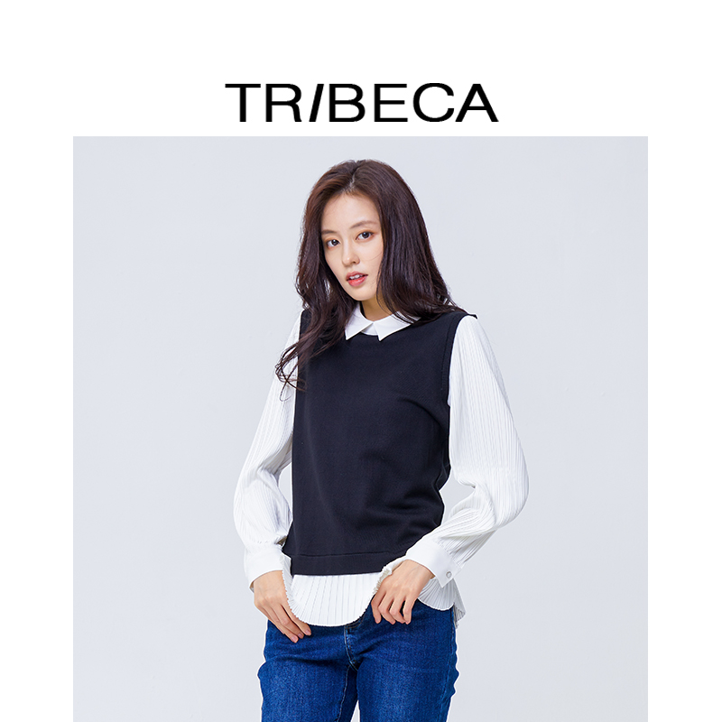 TRIBECA/翠贝卡长袖假两件上衣