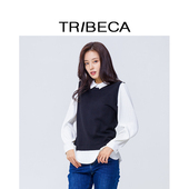 休闲百搭长袖 TRIBECA翠贝卡商场同款 秋季 假两件上衣