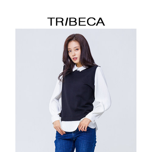 TRIBECA/翠贝卡长袖假两件上衣