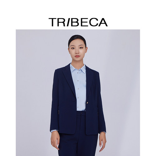翠贝卡通勤长袖纯色西服