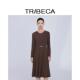 打底收腰修身 TRIBECA翠贝卡2024新款 秋冬长袖 连衣裙职业连衣裙