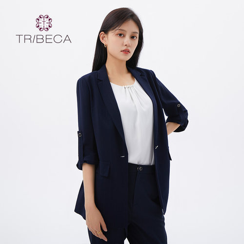 翠贝卡九分袖可卷袖小西服
