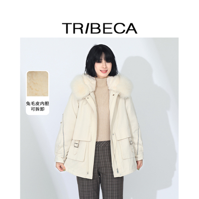 翠贝卡保暖派克服商场同款