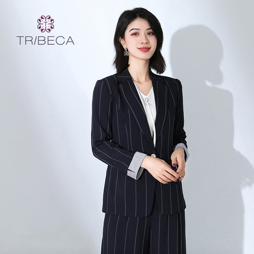 tribeca翠贝卡秋新款条纹职业装