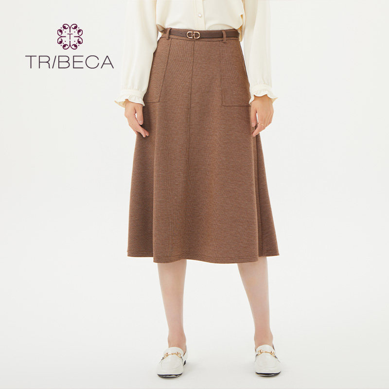 TRIBECA翠贝卡商场同款秋复古高腰气质显瘦半身裙,女装/女士精品,半身裙,淘宝优惠券,粉丝福利购,淘宝优惠卷