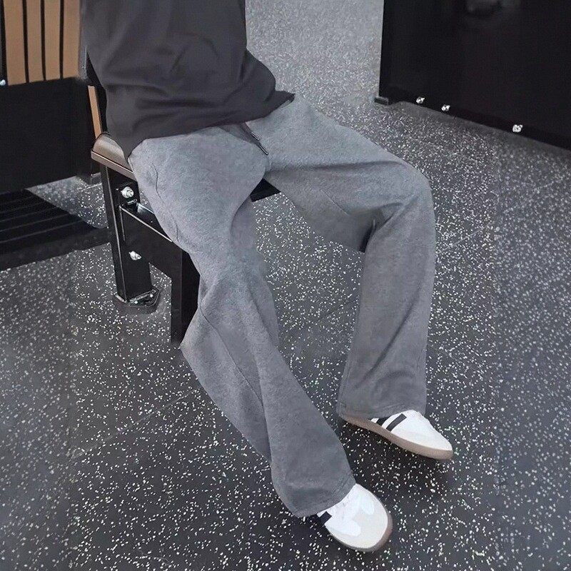 潮牌重磅慵懒风运动卫裤男冬季新款加绒直筒裤美式显高显瘦休闲裤