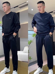 2025年秋季高级感轻奢休闲运动套装男士百搭圆领卫衣休闲裤两件套