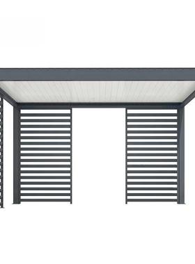 佛山封闭铝合金凉亭布置遮阳篷古建白色翻转百叶凉亭阳光棚碳化棚