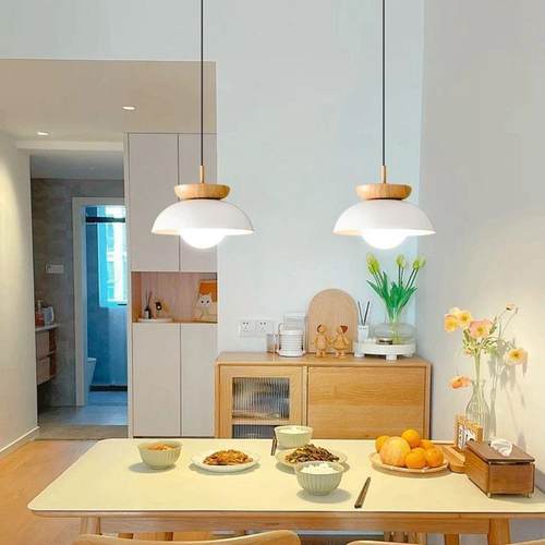 原木风日式民宿吧台餐厅吊灯侘寂风床头灯北欧过道玄关阳台吊灯