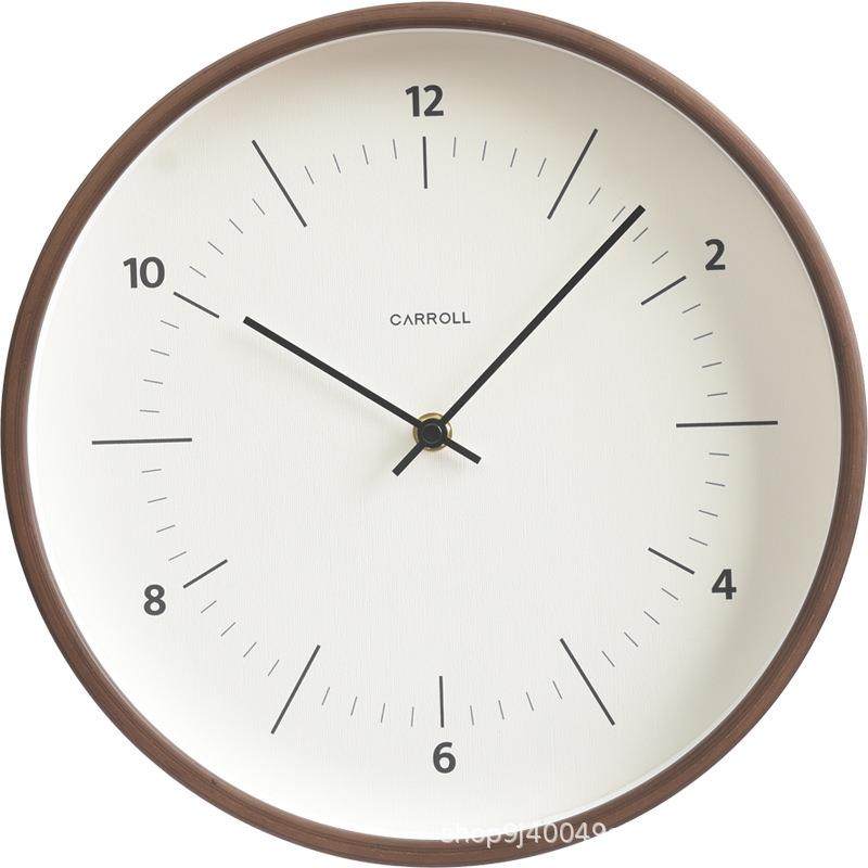 新款感钟挂客欧厅54161001木挂表家用轻奢木式钟极简北静音扫秒挂