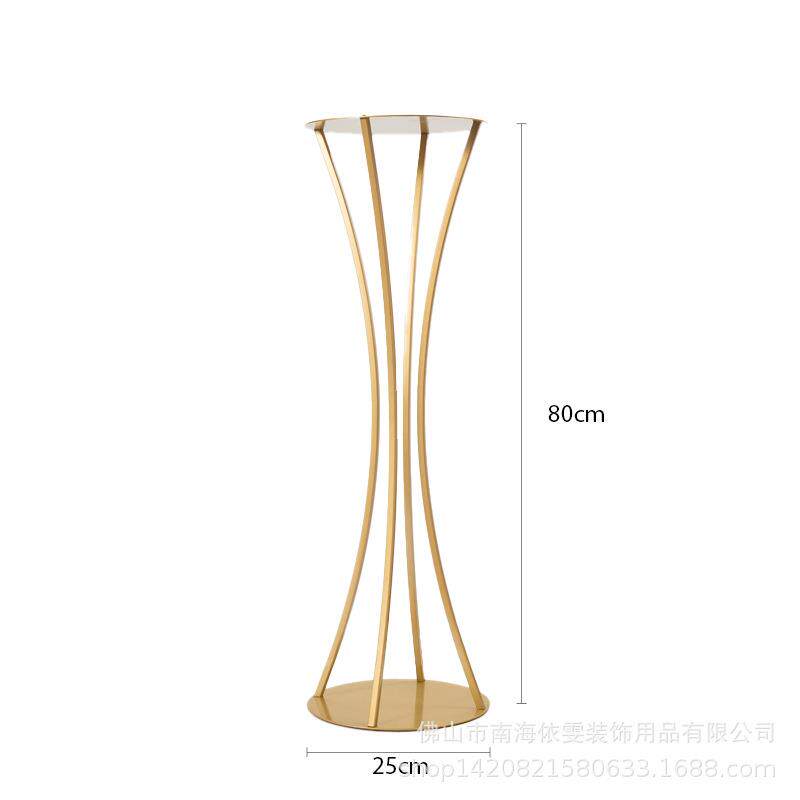 新款婚庆道具花器装饰摆件拆装体积小出口热销金色铁艺花架