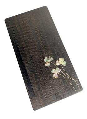 现货光檀香镶嵌银YXG-050丝贝壳款袋便捷款香炉黑檀木紫香盒香布