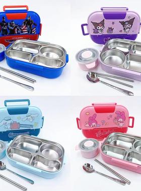 34锈钢保温AL740736饭盒分格带可汤碗学0生不便当盒卡通爱上班打