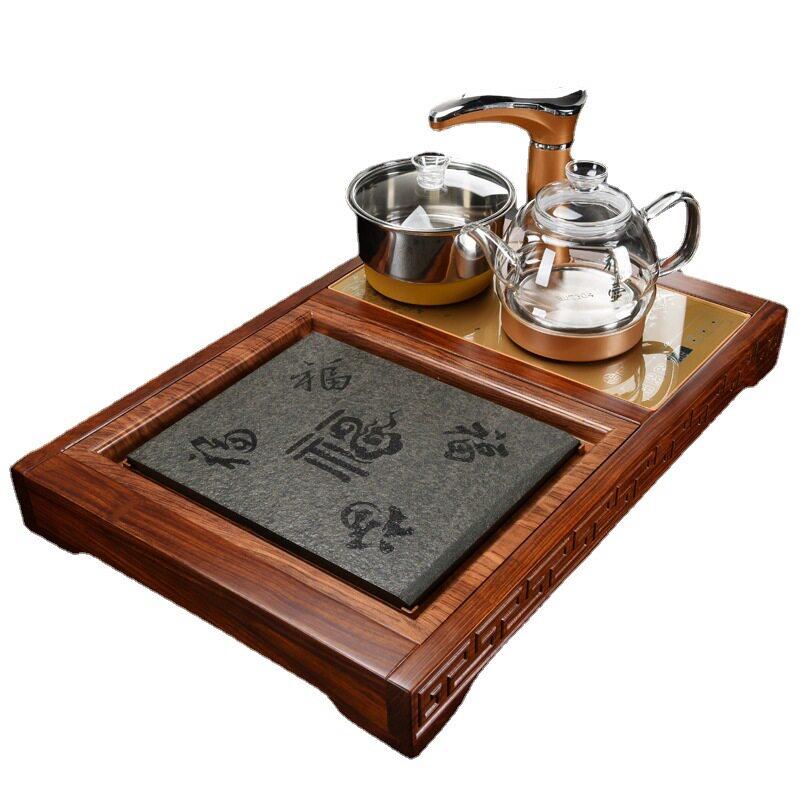 花梨木茶盘家用实木小茶台现简易功夫茶具套装自动四合一体茶海