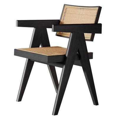 木餐椅家用昌昌迪加尔迪尔椅中古风扶藤编椅加子咖啡店简现手代休