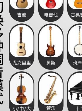 吉他节调音器小琴节拍器尤克里里吉他通用校音器拍调二DOS音合提