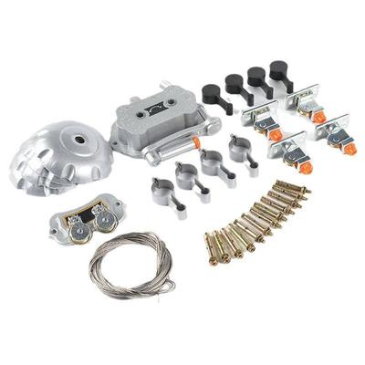 手摇升降晾衣架通用全套配件双杆式升降器钢丝绳堵头手摇器定向轮