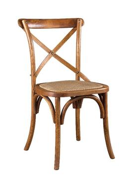美式实12455木椅子木餐椅靠椅法复古椅子背家用经济型橡白坯叉背