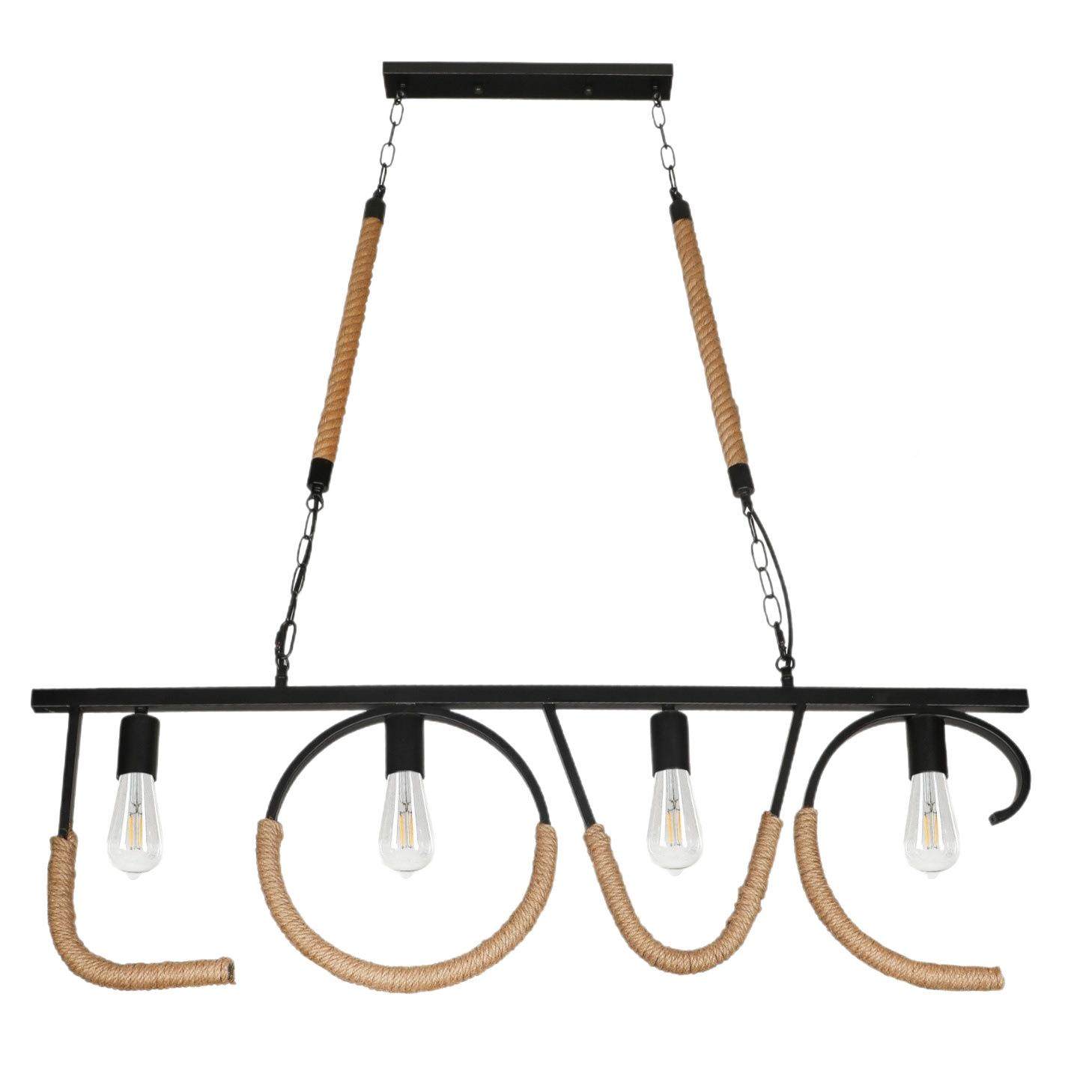 麻北欧古工业风铺餐厅吊灯店商用绳复装饰火锅480店吊灯,家装灯饰光源,智能吊灯,淘宝优惠券,粉丝福利购,淘宝优惠卷