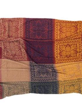 子毯QNR尔雪尼发巾圣诞系列沙红色系