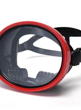 潜镜大框镜钢化玻璃全水脸镜高清面浮潜面罩人潜M1016水用品自成